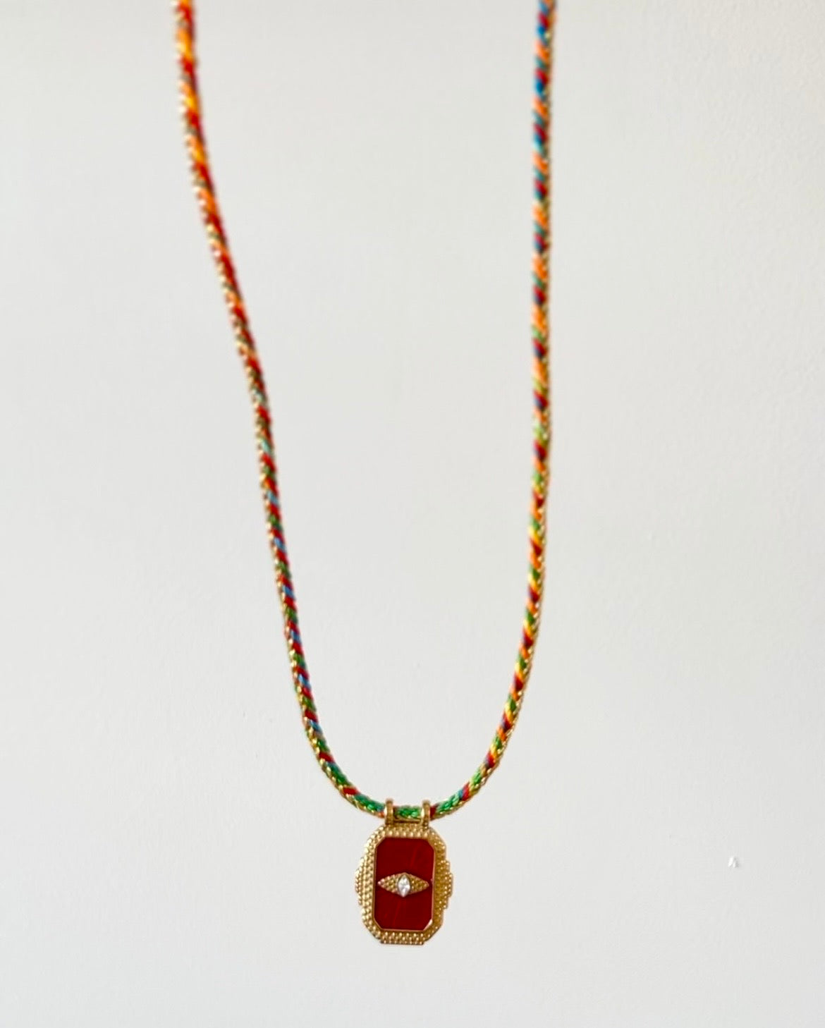 Evil Eye Braided Cord Necklace