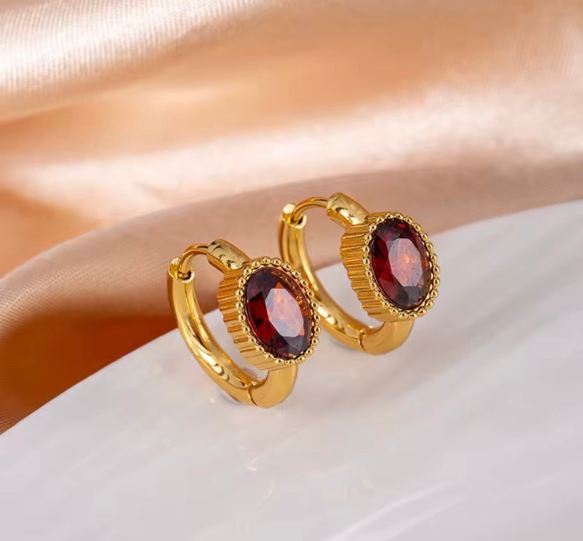 Gem Glow Hoop Earrings