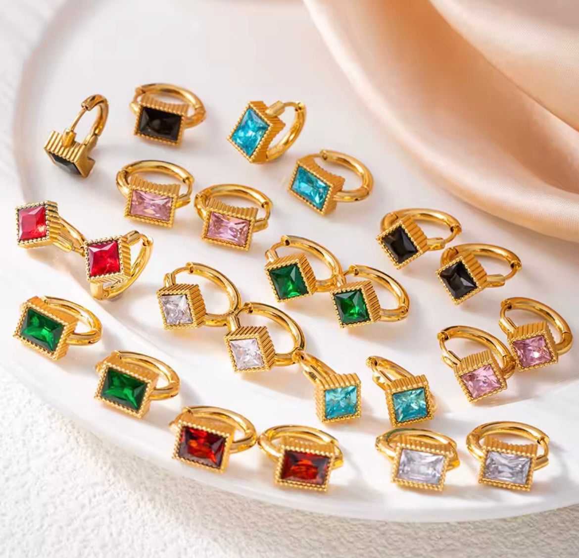 Gem Glow Hoop Earrings
