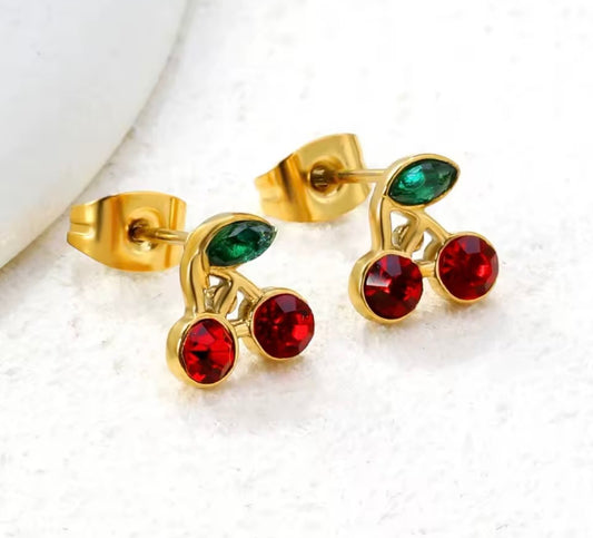 Cherry Spark Stud Earrings