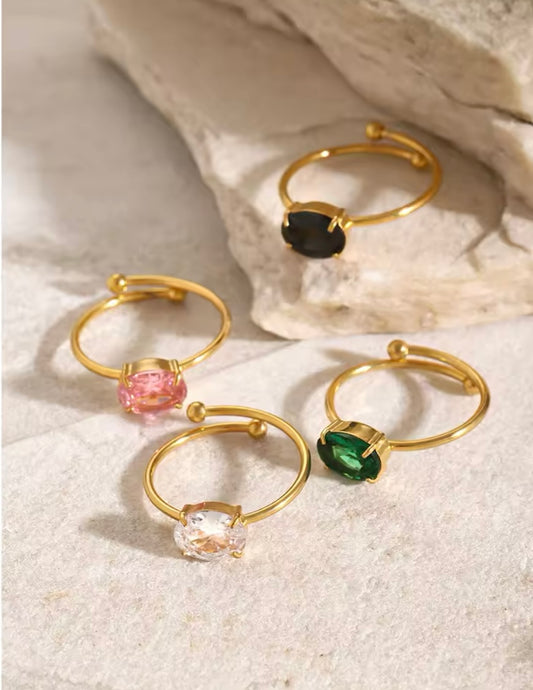 Adjustable Gemstone Rings – 4 Colours