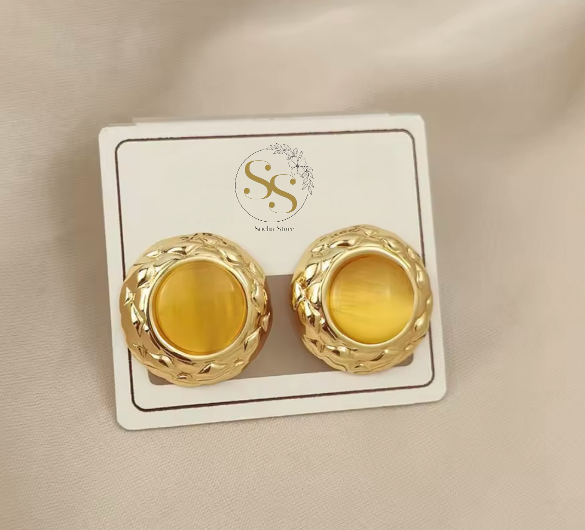 Vintage Gemstone Stud Earrings