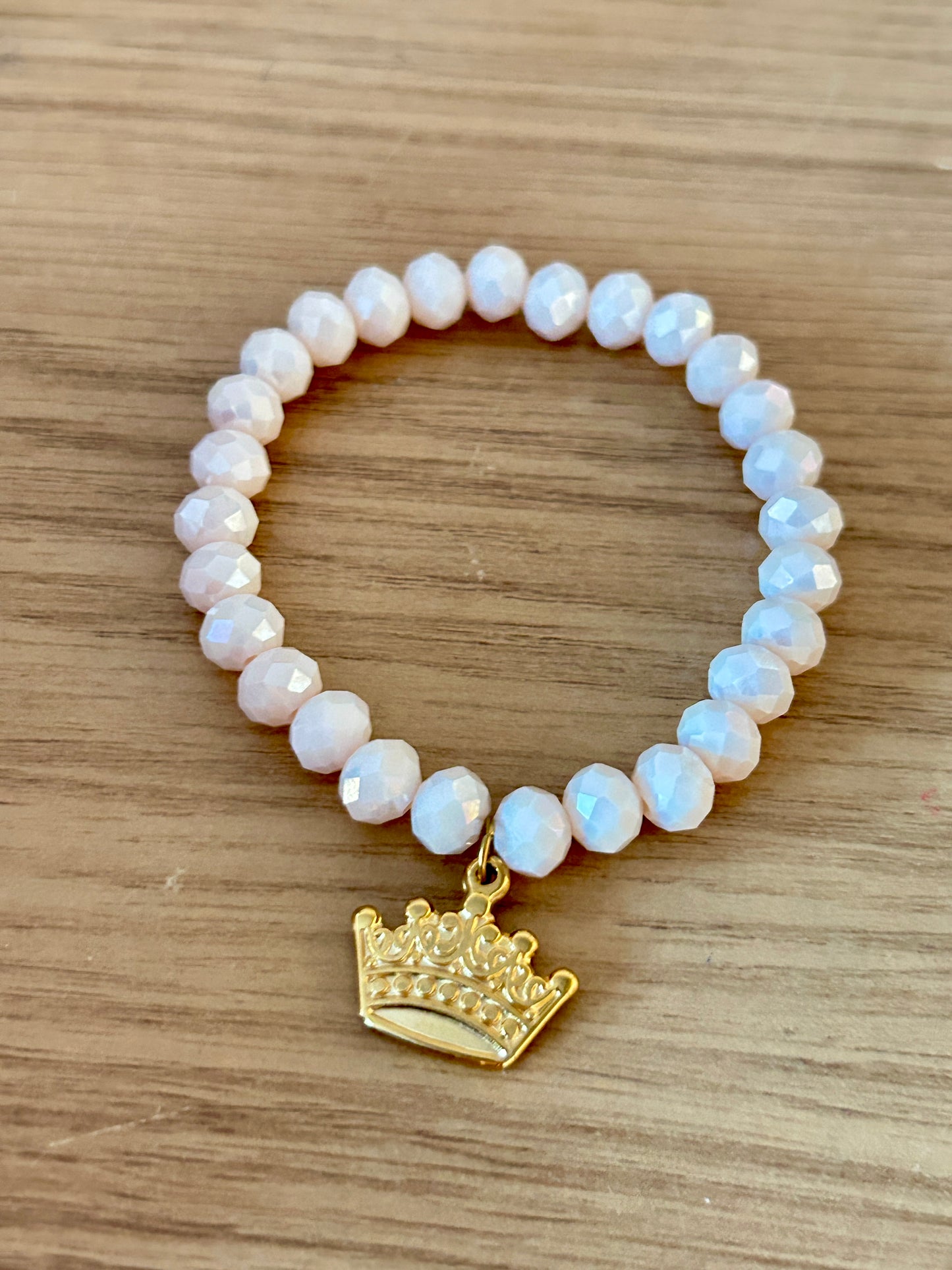 8mm Glass Beads Charm Bracelet