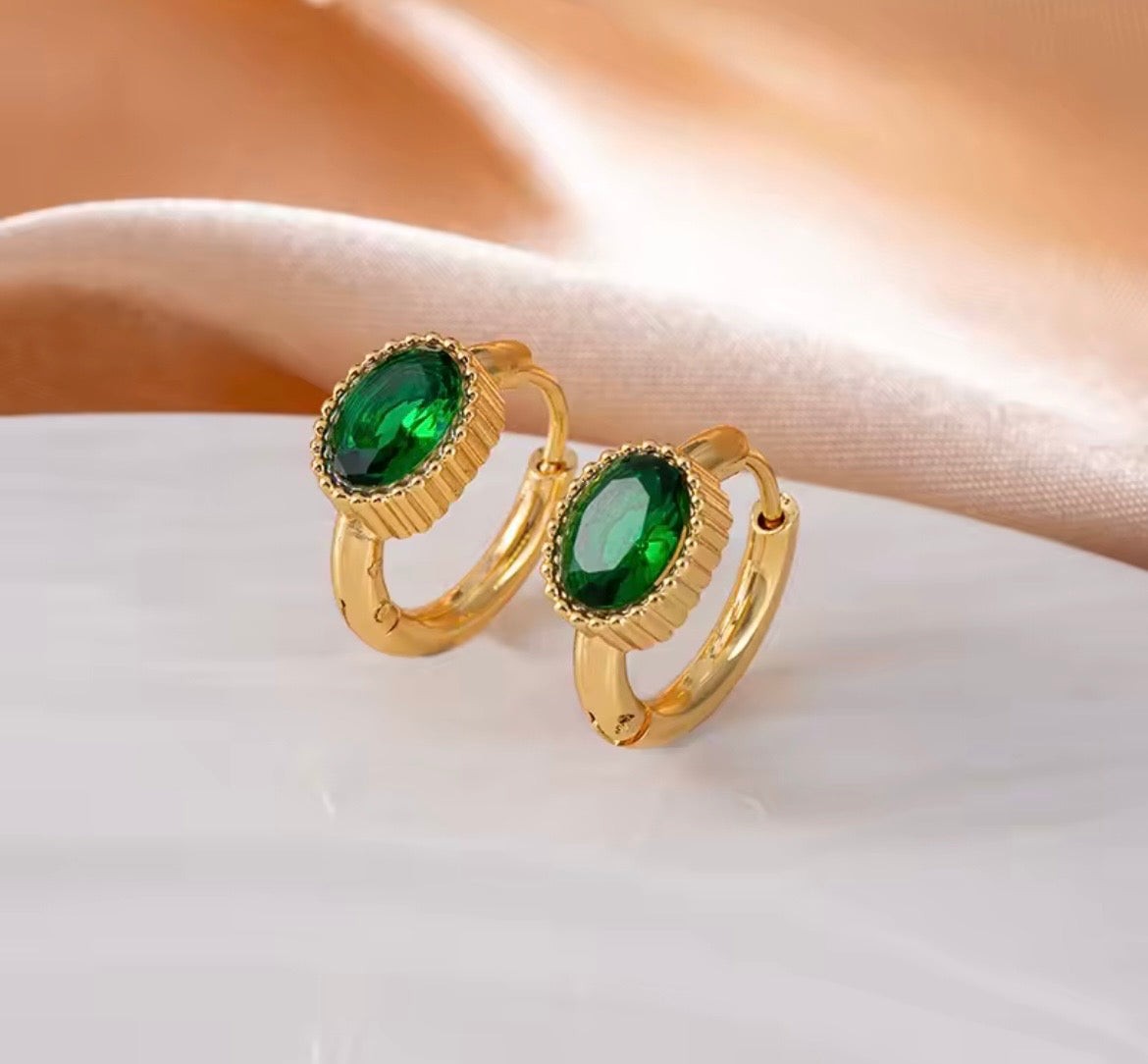 Gem Glow Hoop Earrings