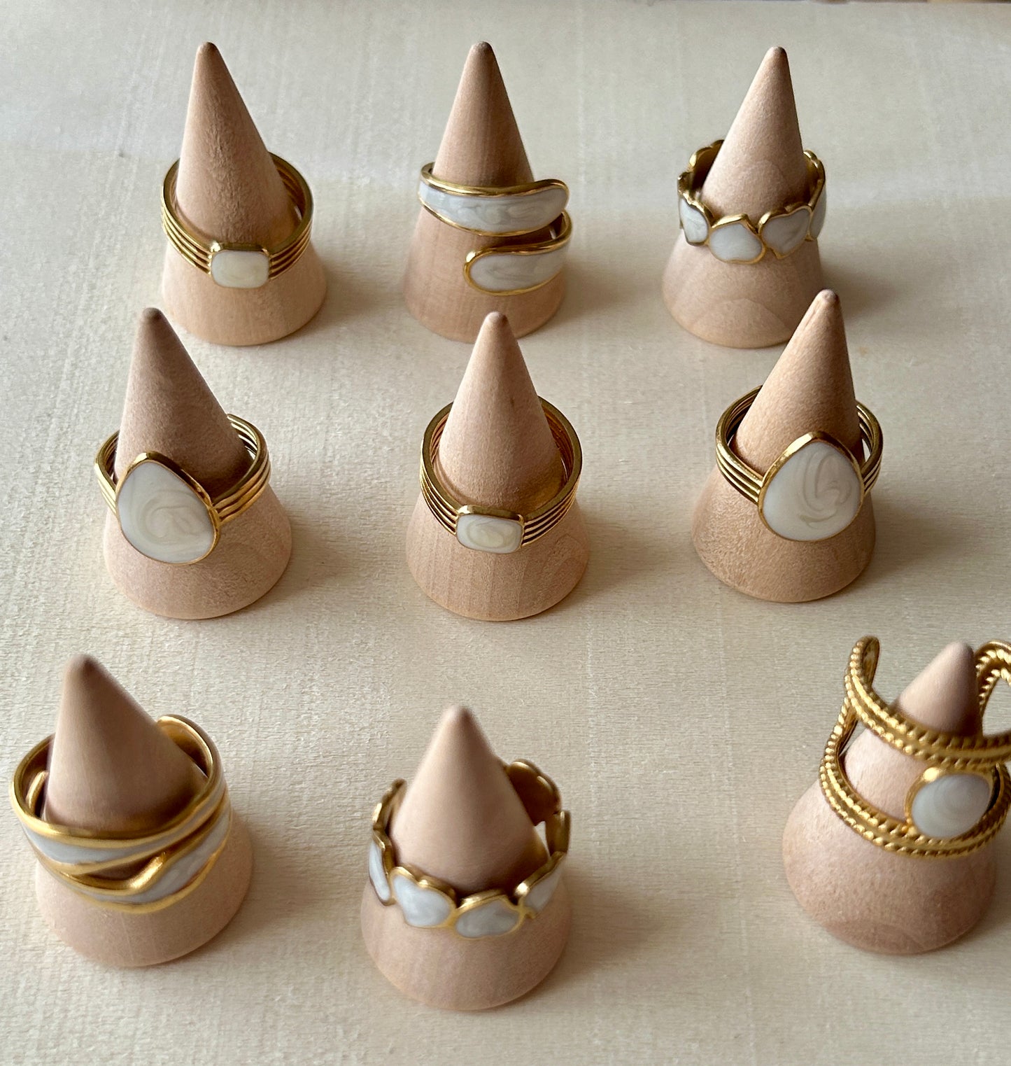 White Resin Adjustable Ring