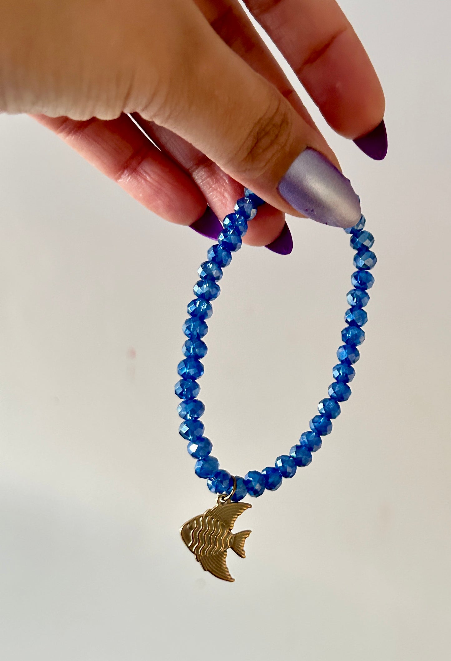 6mm Glass Beads Charm Bracelet