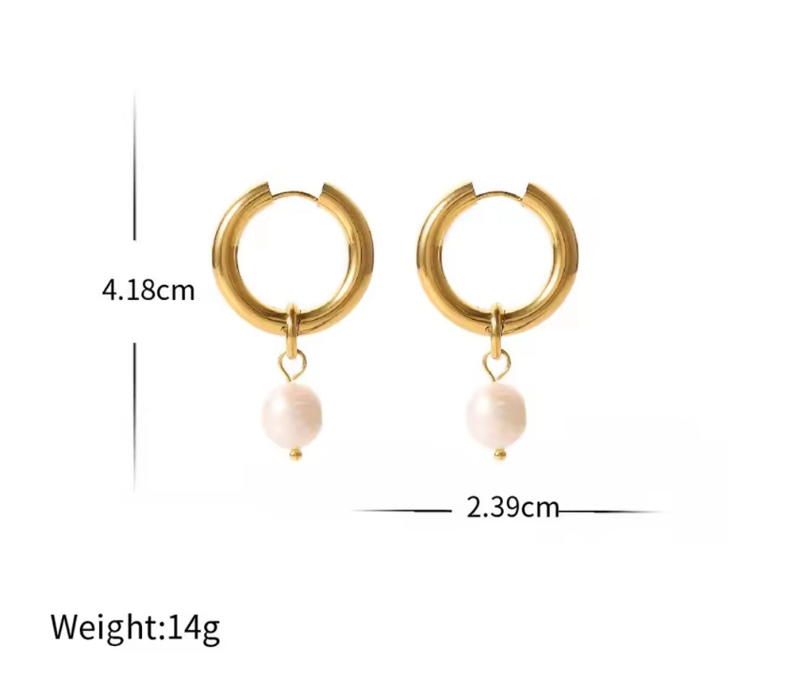 Golden Waterfall Pearl Hoops – Two Elegant Designs