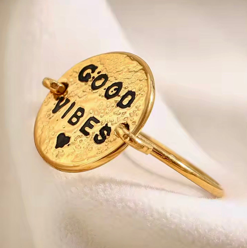Good Vibes Statement Ring