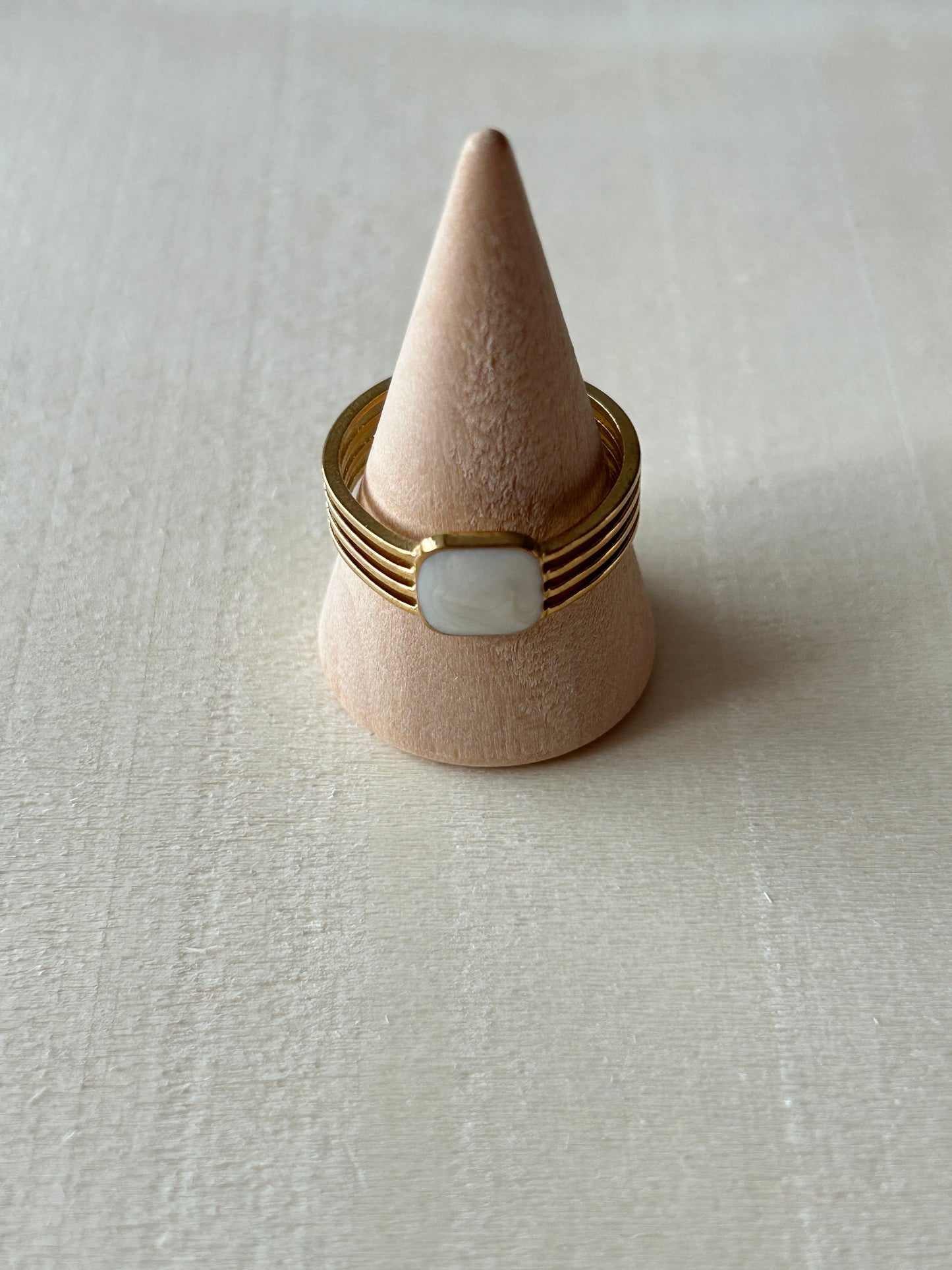 White Resin Adjustable Ring