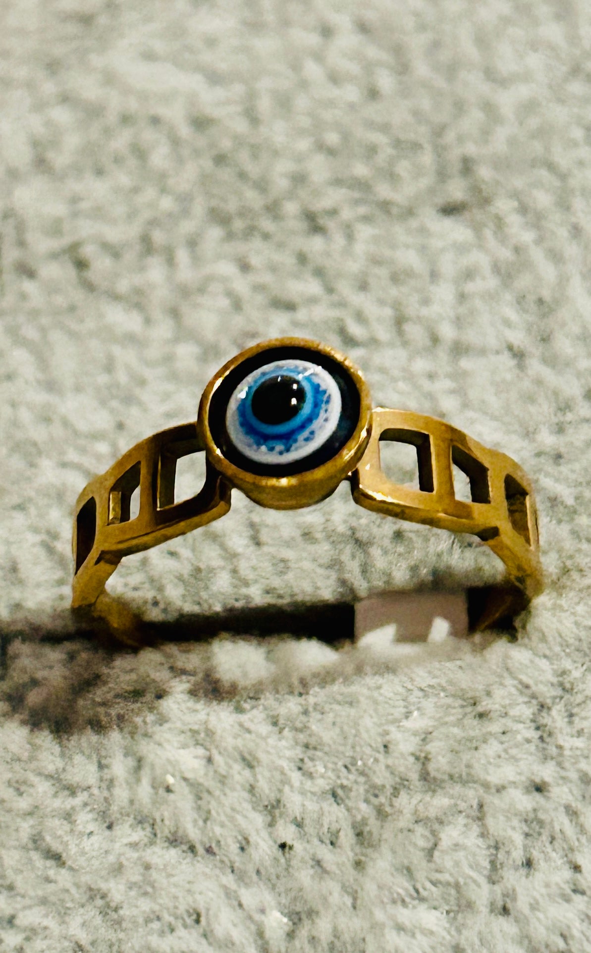 Evil Eye Greek Link Ring
