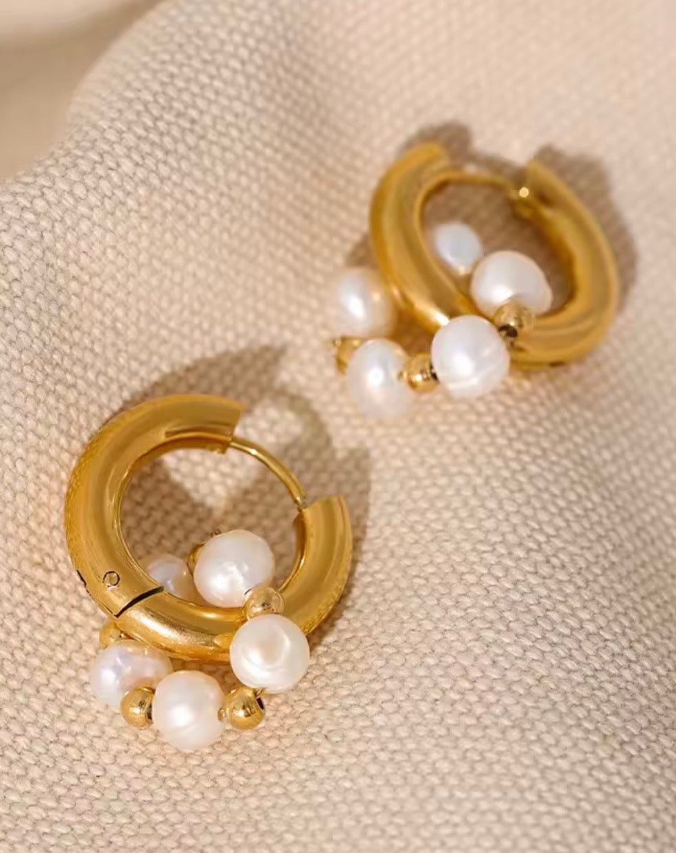 Pearl Blossom Convertible Hoops