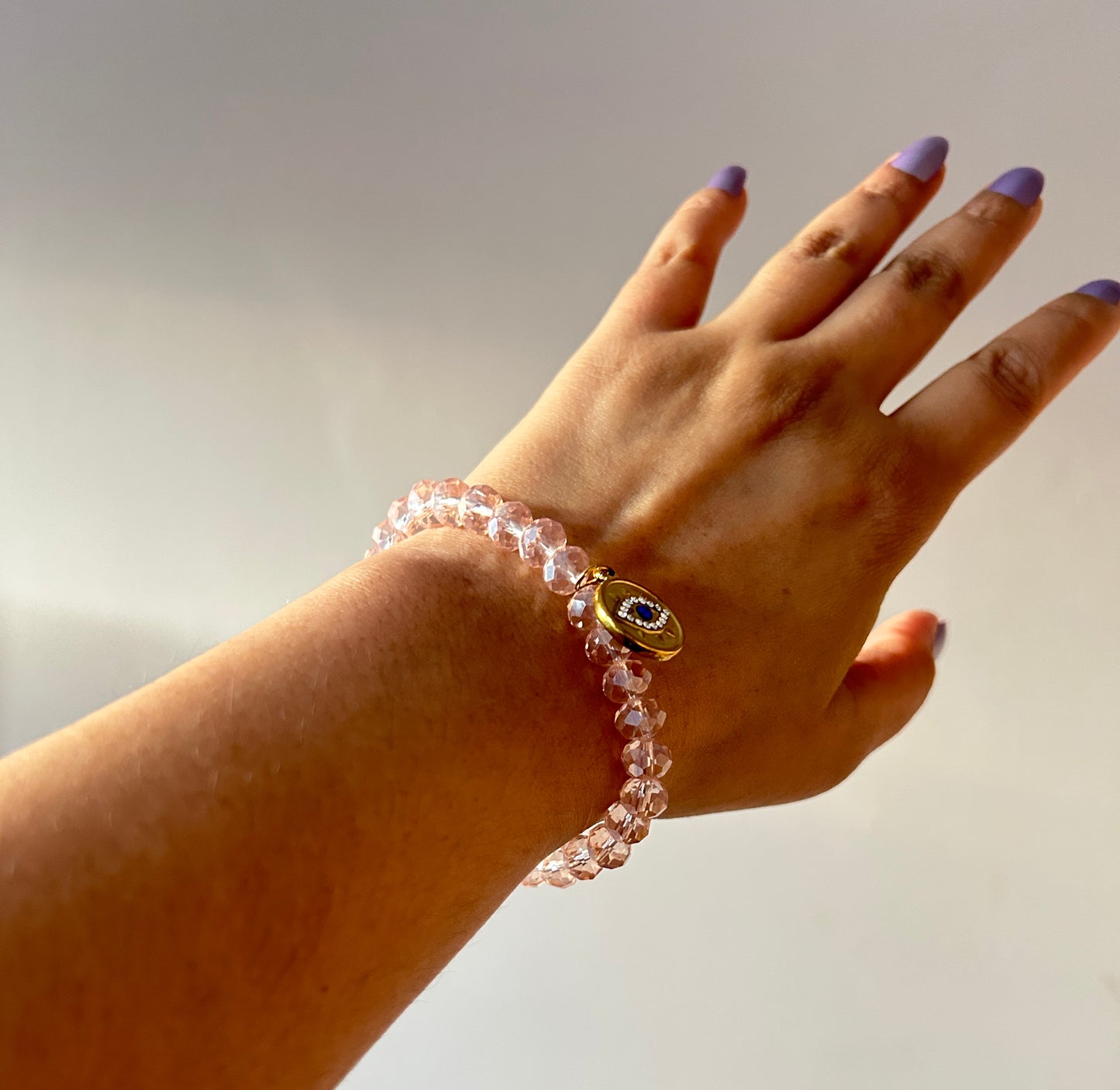 8mm Glass Beads Charm Bracelet