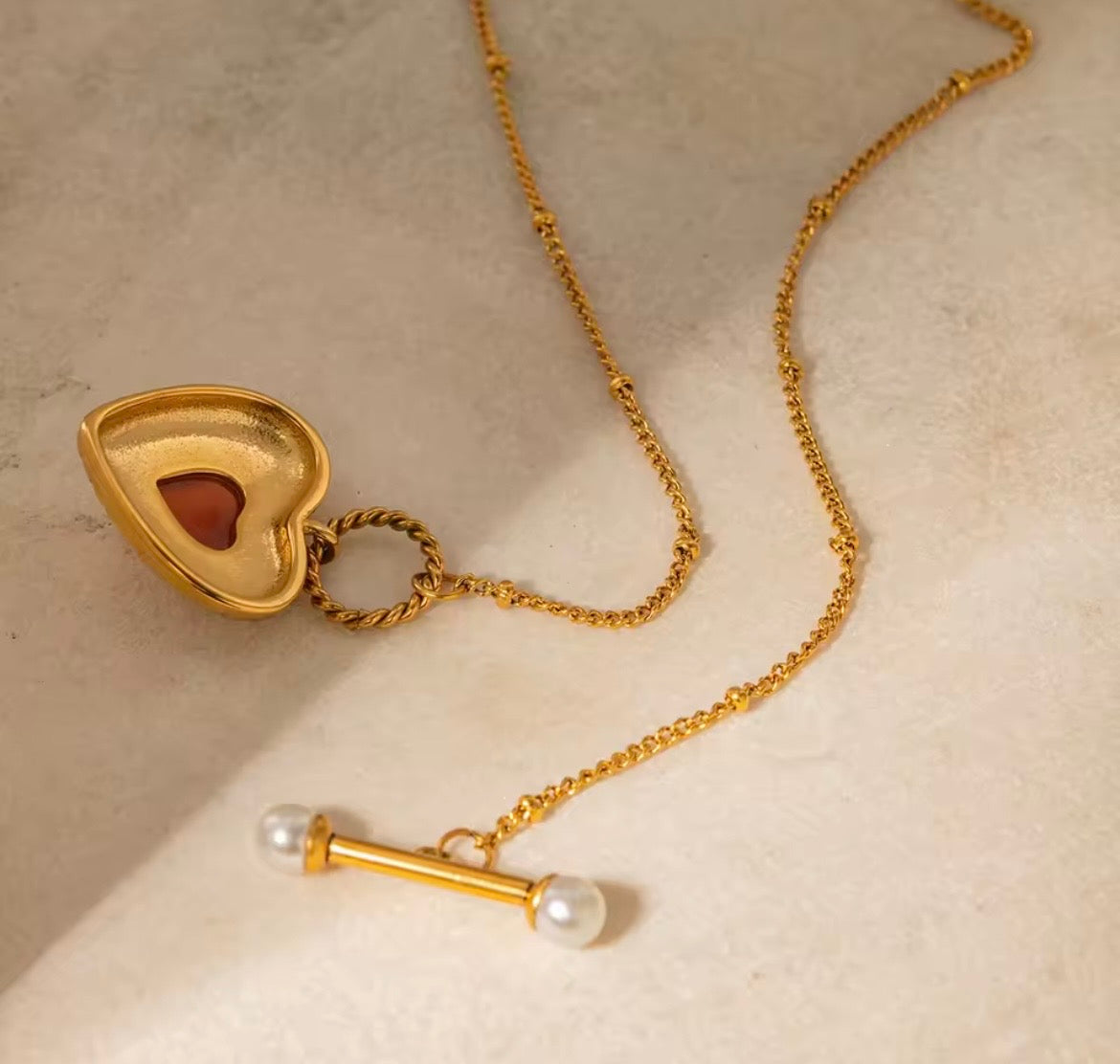 Scarlet Heart Toggle Necklace