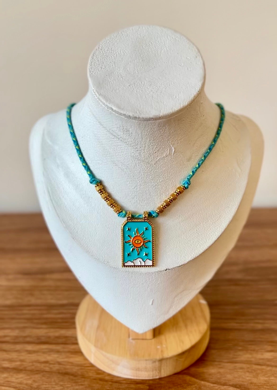 Celestial Sun Eye Cotton Rope Necklace
