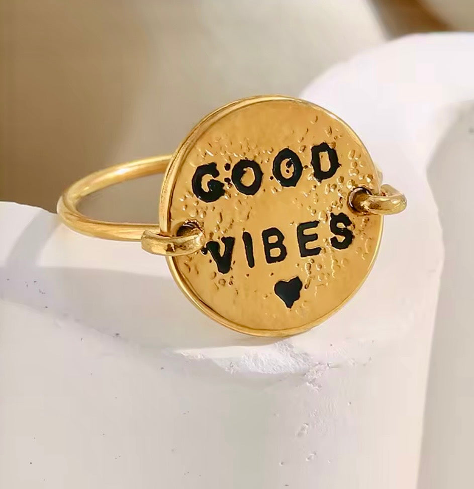 Good Vibes Statement Ring