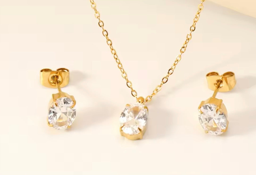 Crystal Stud & Pendant Set