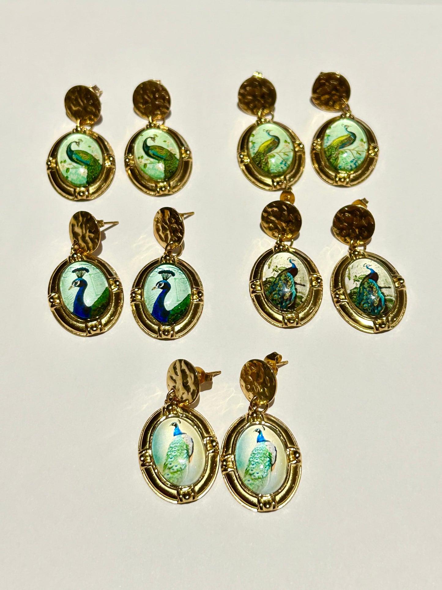 Royal Peacock Art Drop Earrings
