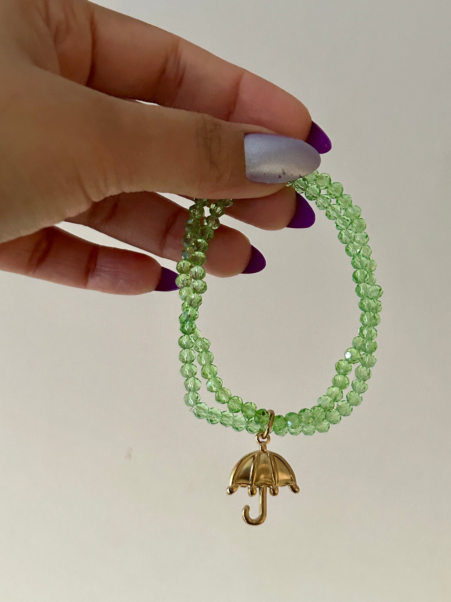 Double Layer Glass Beads Charm Bracelet