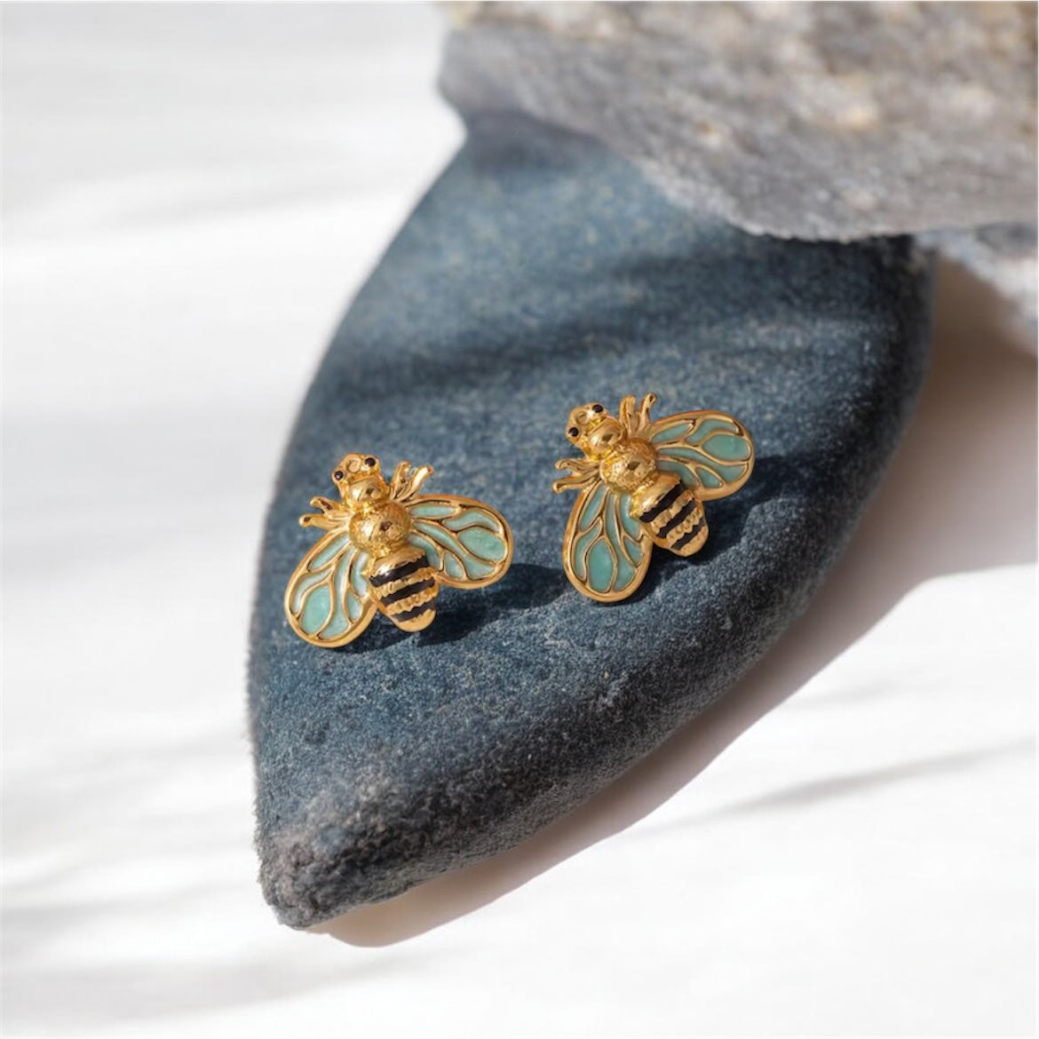 Enamel Bee Stud Earrings