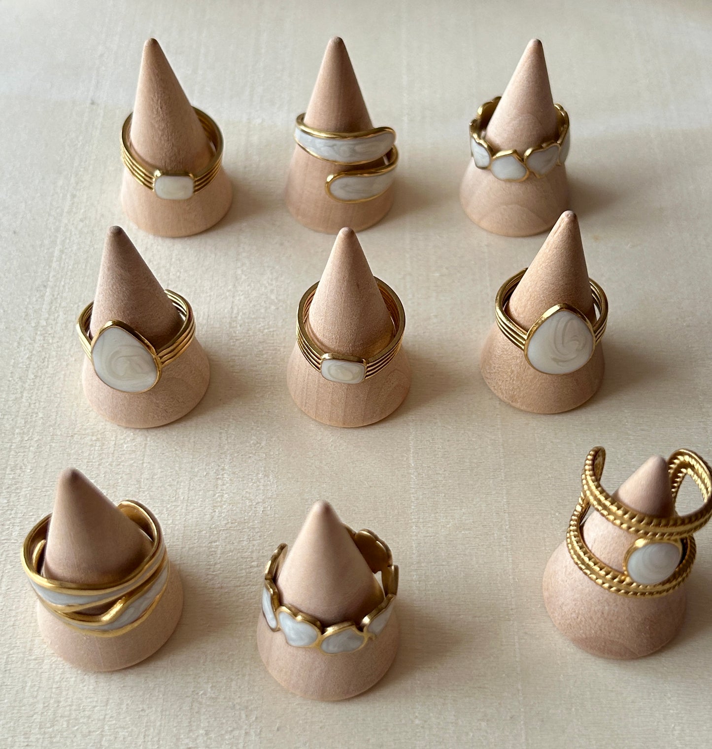 White Resin Adjustable Ring