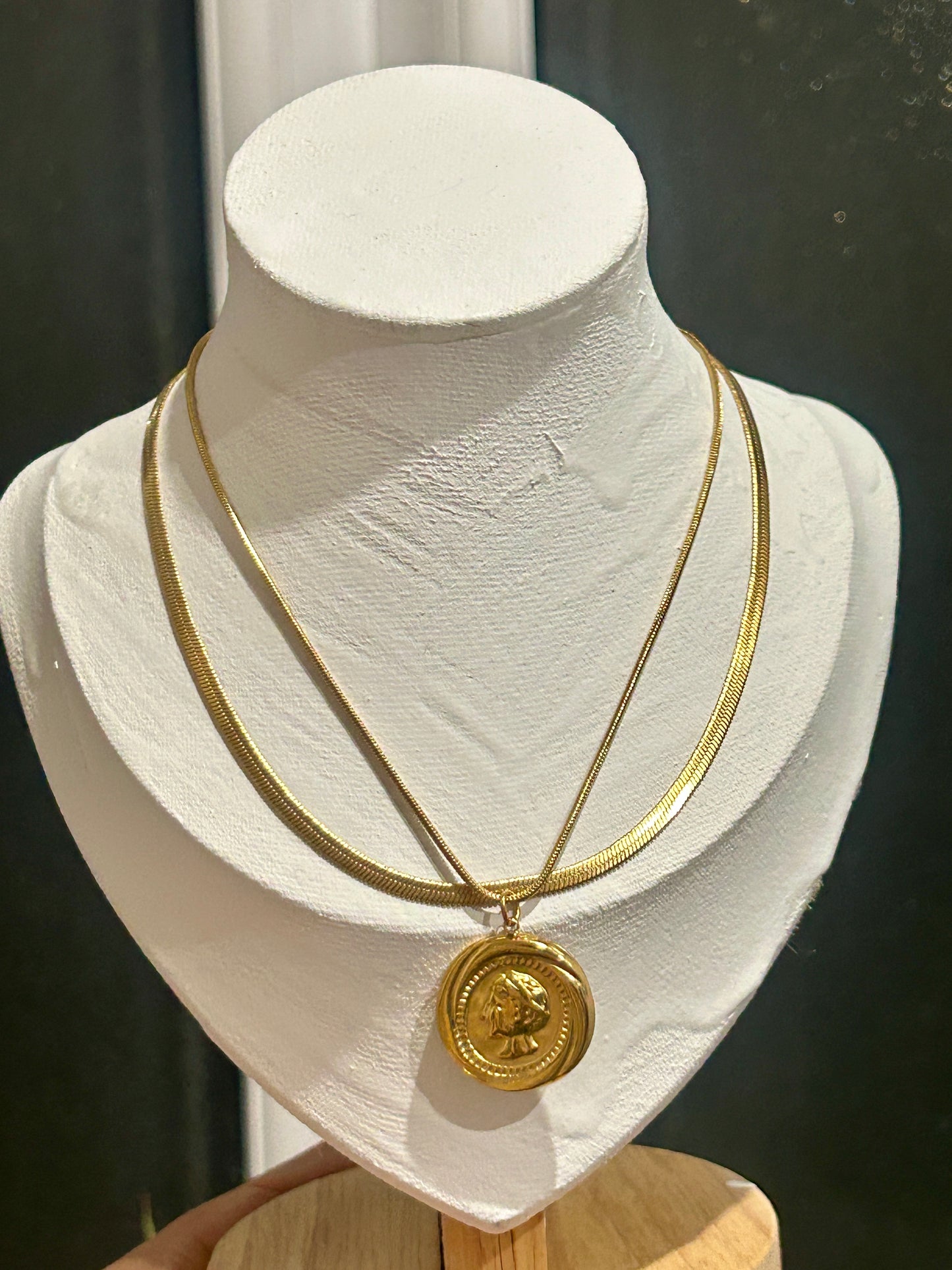 Imperial Double Layer Coin Necklace