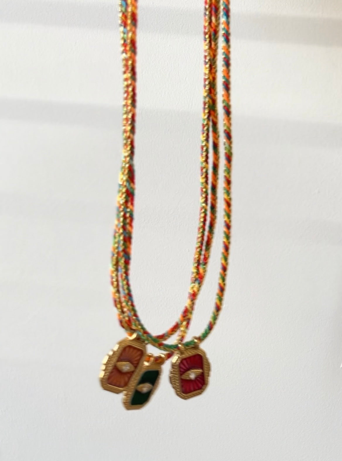Evil Eye Braided Cord Necklace