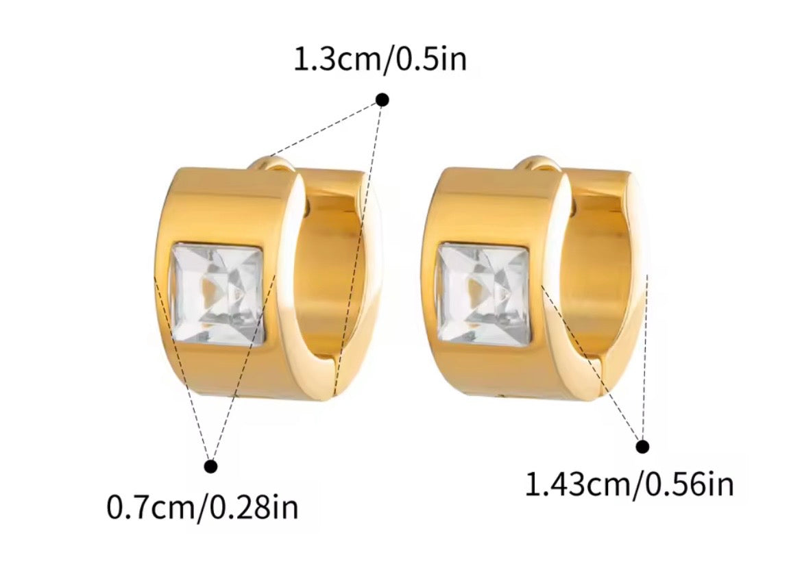 Luna Prism Hoop Earrings – 18K Gold Plated