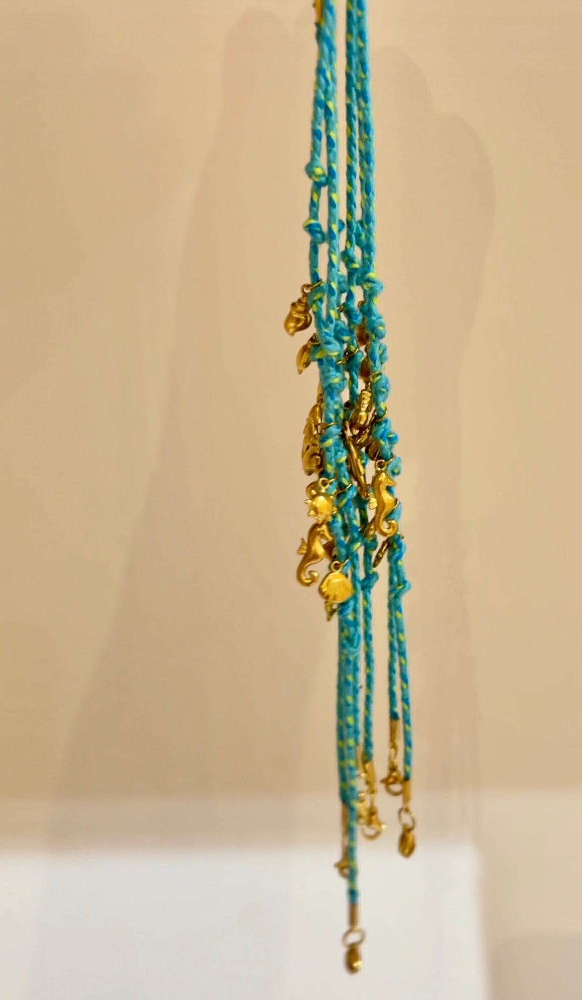 Ocean Breeze Charm Cotton Anklet – Stainless Steel