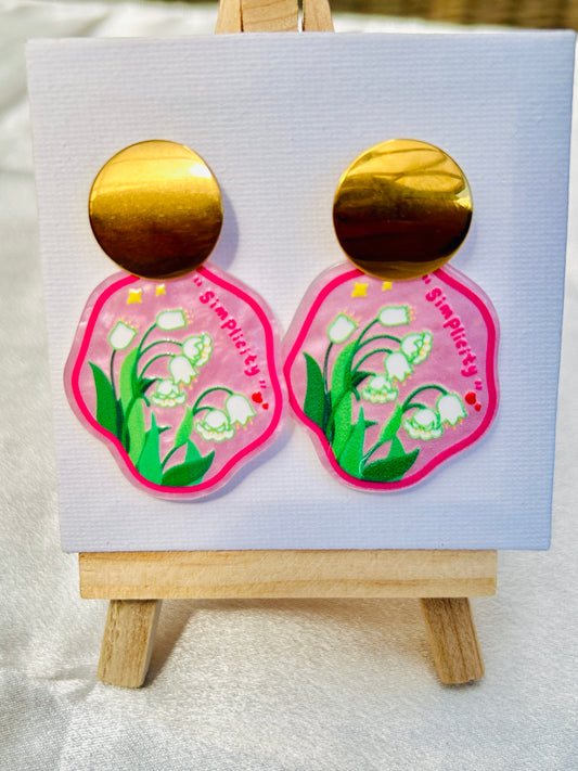 🌼 Garden Whimsy Earrings – Stainless Steel & Acrylic