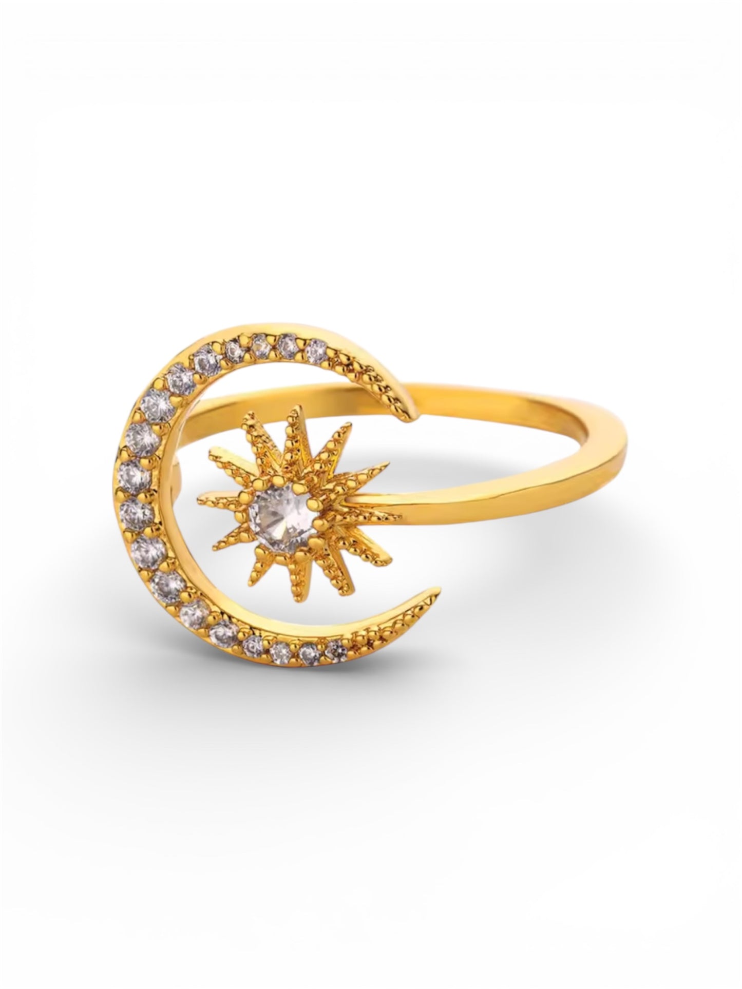 🌙 Celestial Moon & Star Adjustable Ring