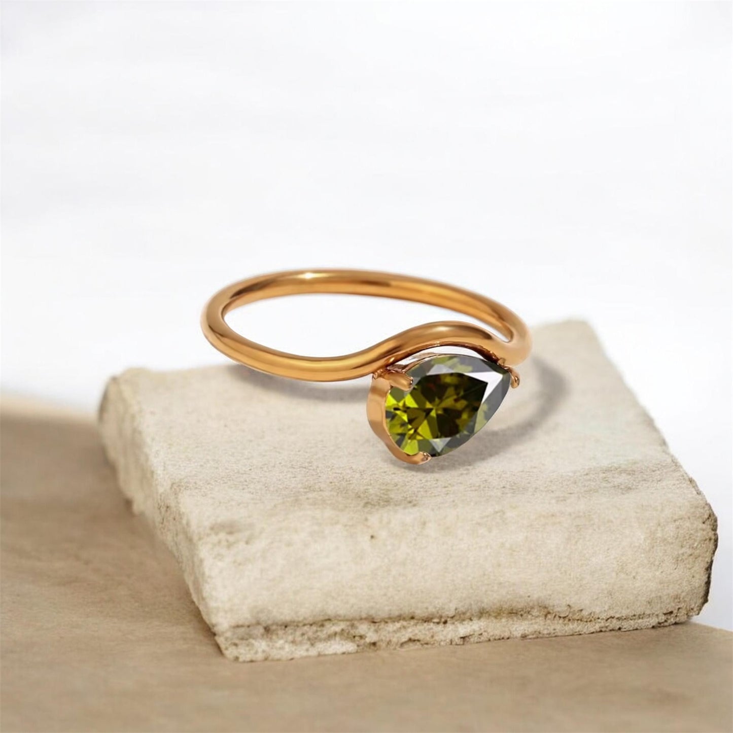 Oval Zircon Birthstone Ring – Size US 8 UK Size P½ to Q