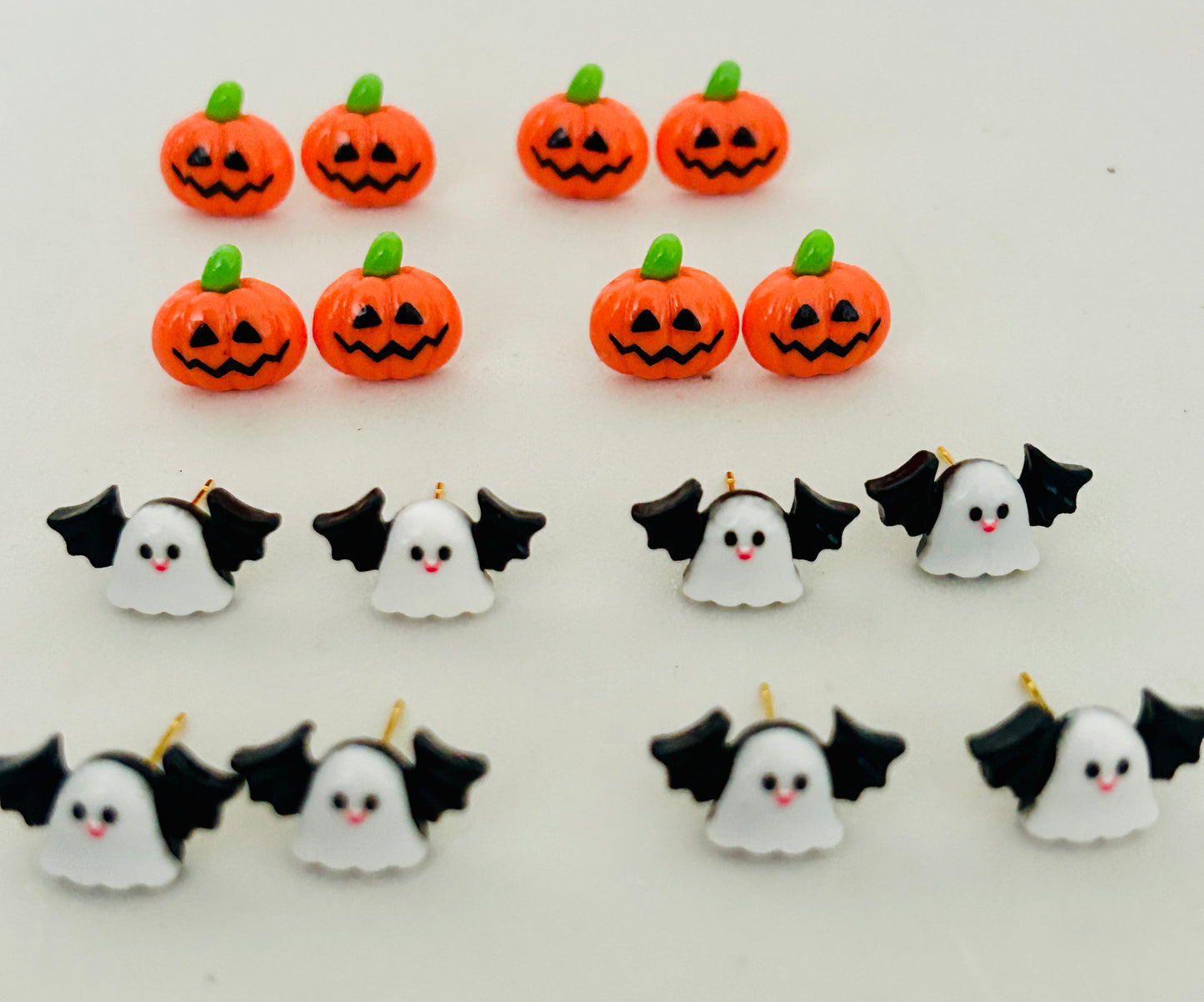 Spooky Mini Halloween Studs – Pumpkin & Ghost Edition