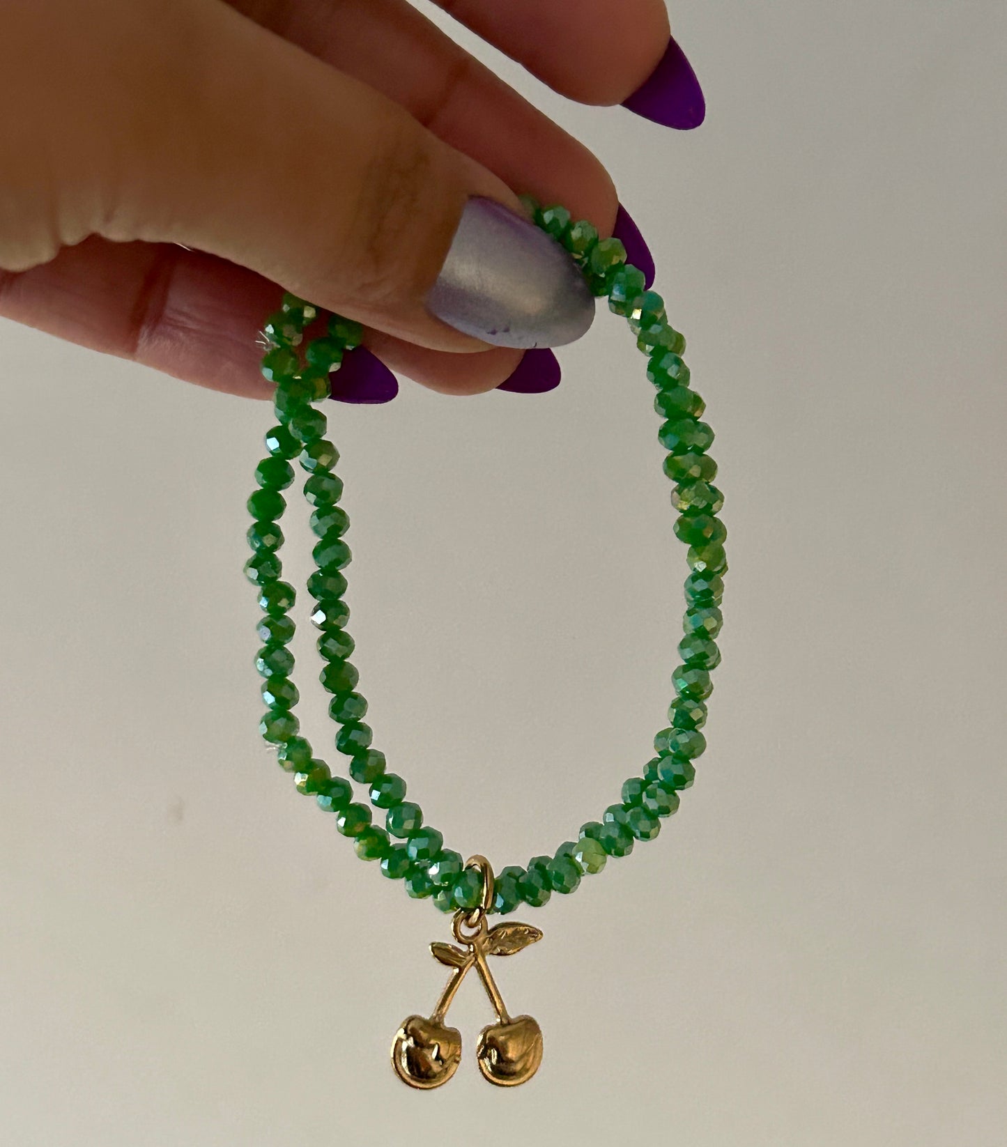 Double Layer Glass Beads Charm Bracelet
