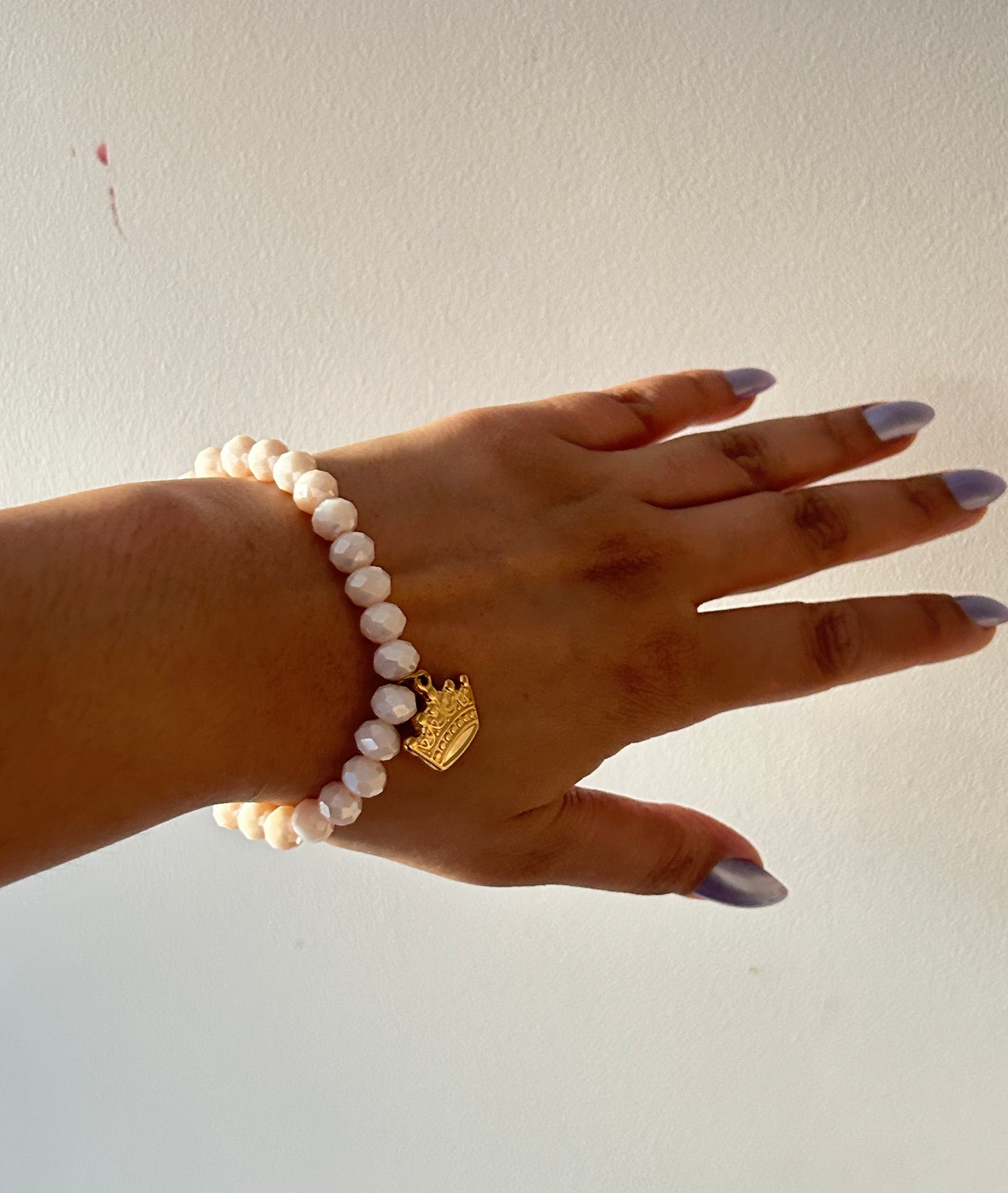 8mm Glass Beads Charm Bracelet
