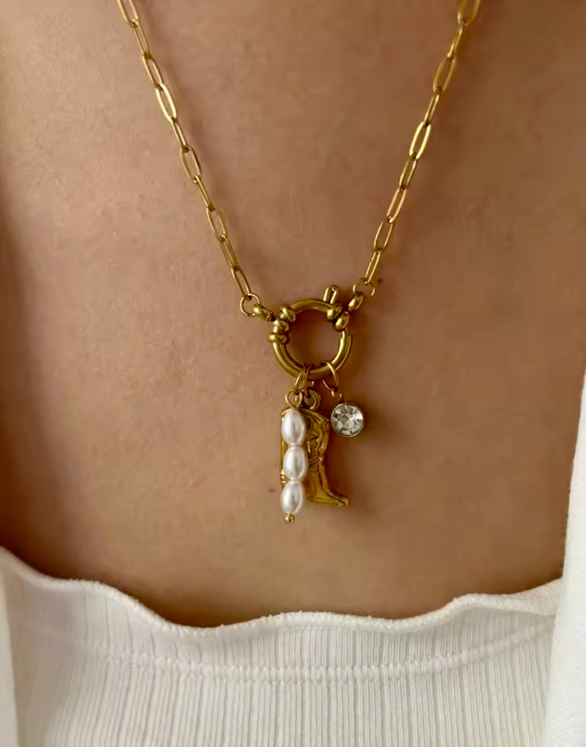 Golden Artefact Charm Necklaces – Ceramic & Royal Drop Styles