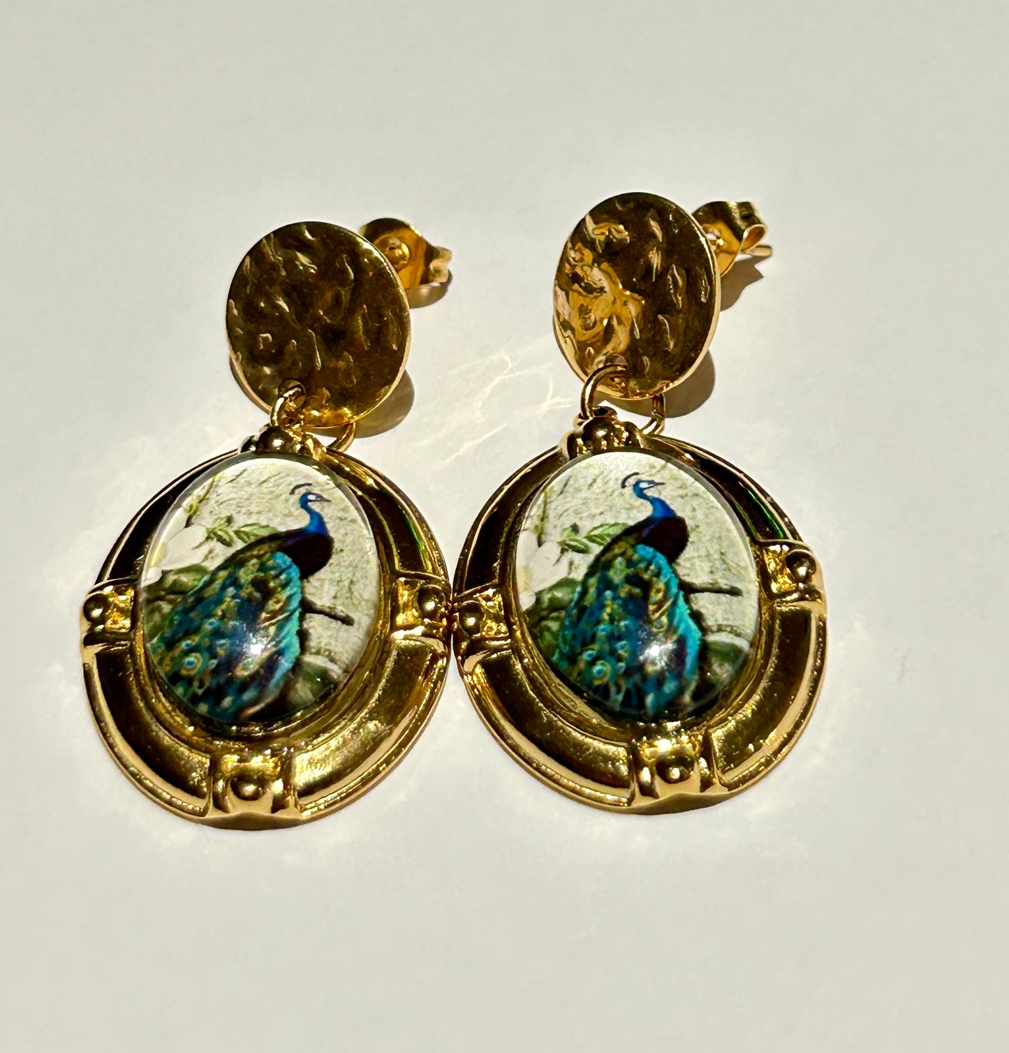 Royal Peacock Art Drop Earrings