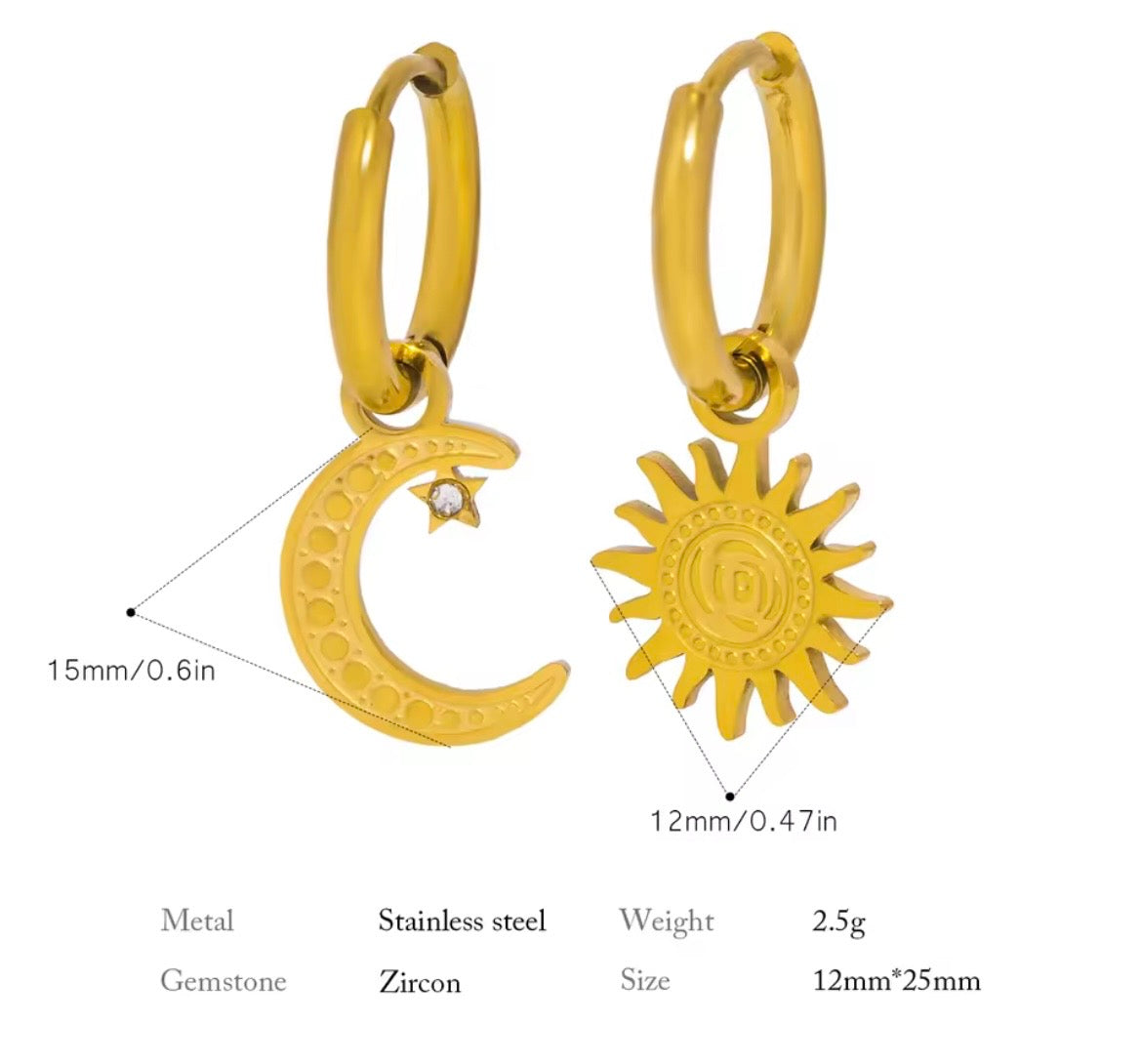 Day & Night Charm Hoops