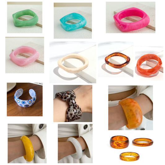 Retro Resin Bangle Collection – Bold & Colourful Statement Bangle