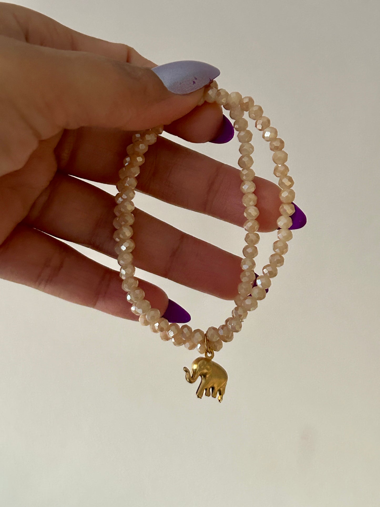 Double Layer Glass Beads Charm Bracelet