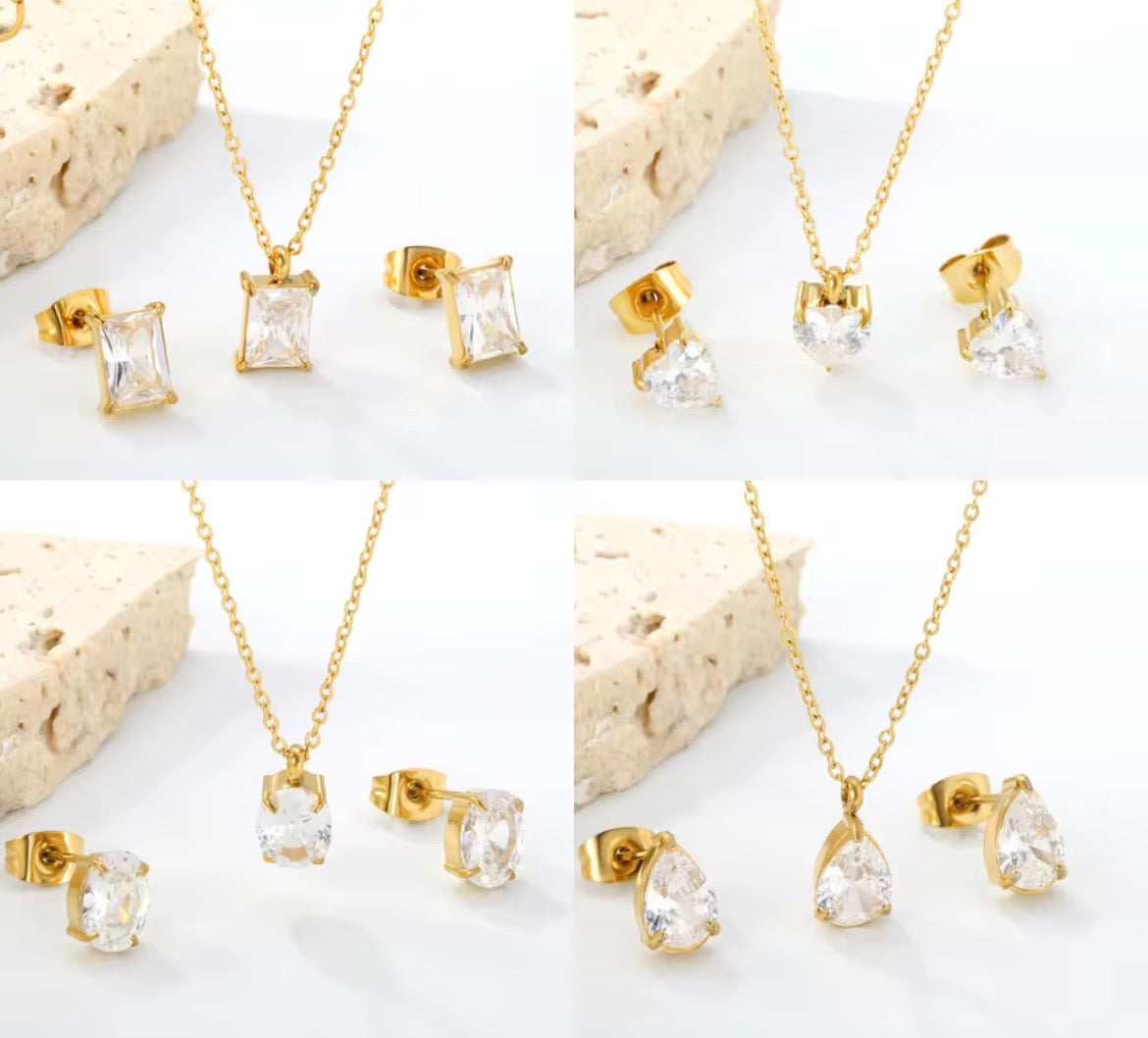 Crystal Stud & Pendant Set