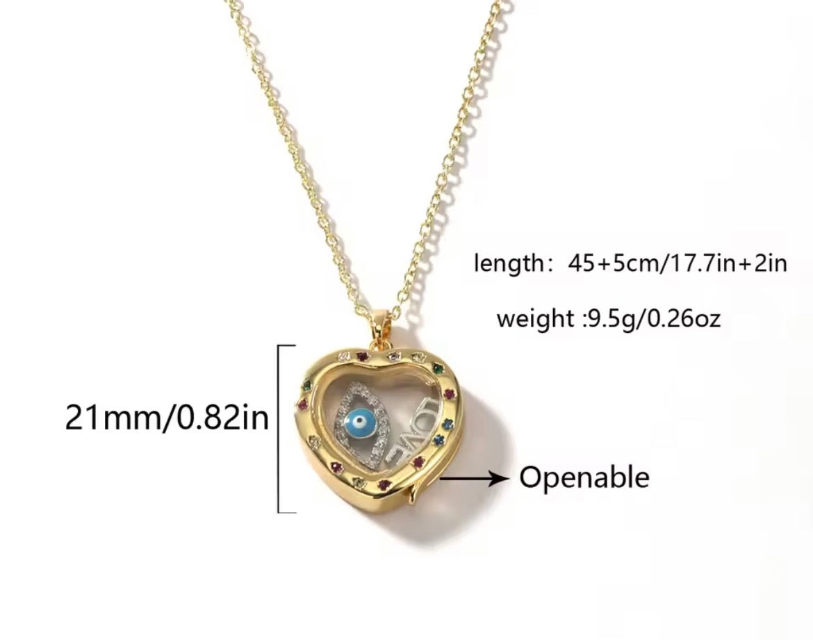 Openable Heart Charm Necklace – Personalised Layered Pendant