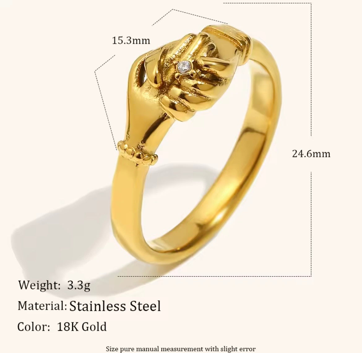 Promise Hand Ring – Gold Stainless Steel