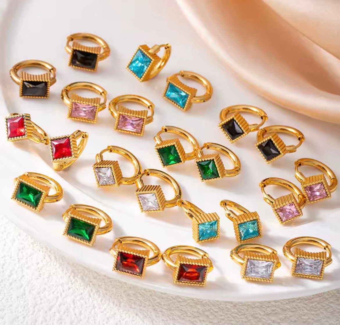 Gem Glow Hoop Earrings