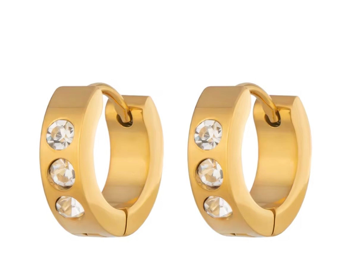 Aurora Spark Hoop Earrings – 18K Gold Plated