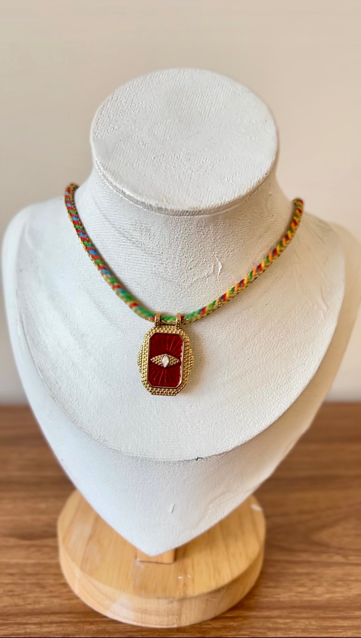 Evil Eye Braided Cord Necklace
