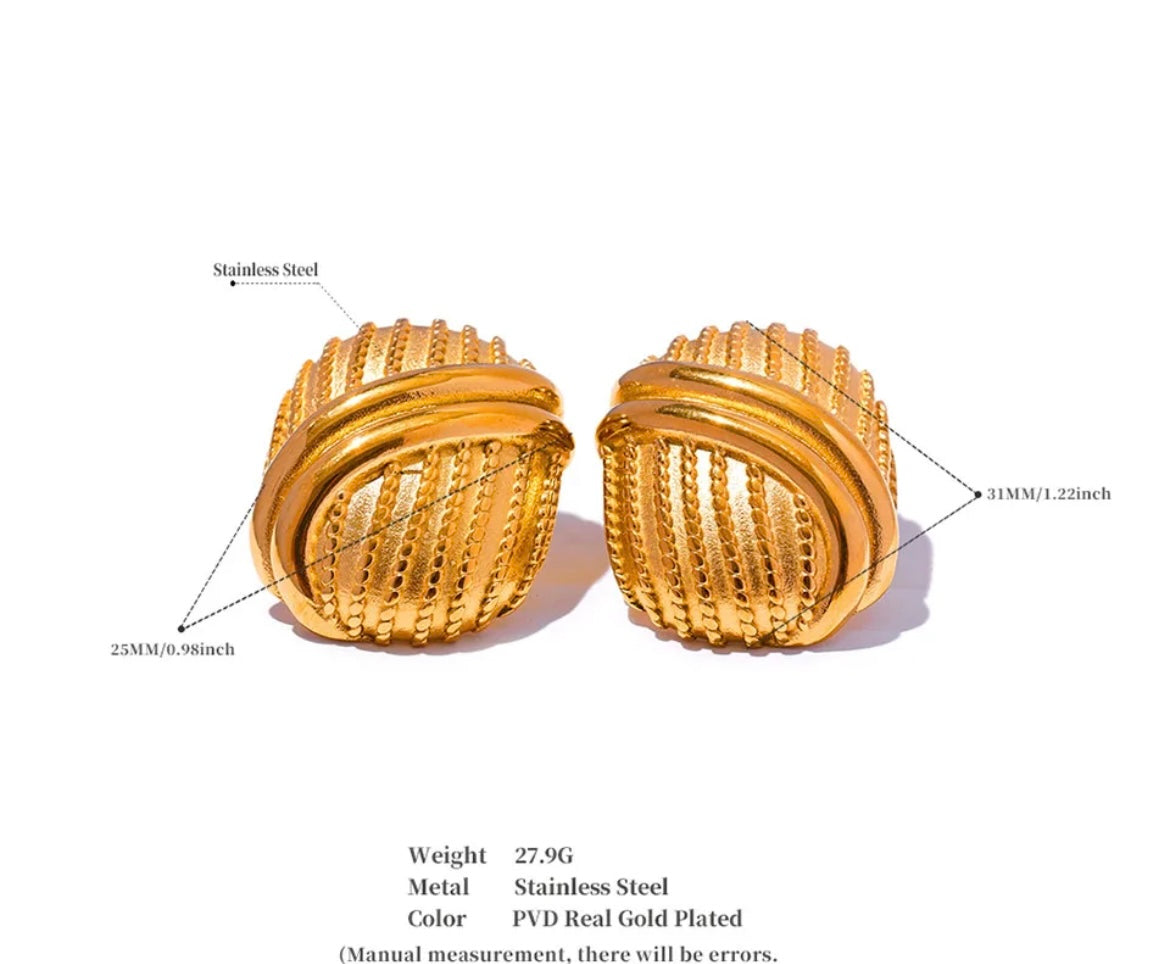 Stainless Steel Gold-Plated Earrings Collection