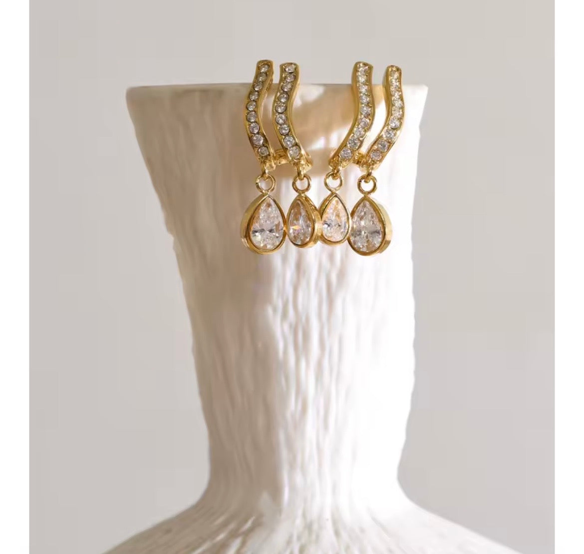 Teardrop Cubic Zirconia Drop Earrings