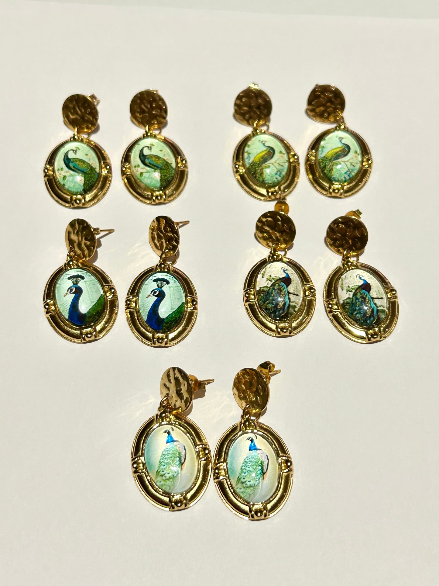 Royal Peacock Art Drop Earrings