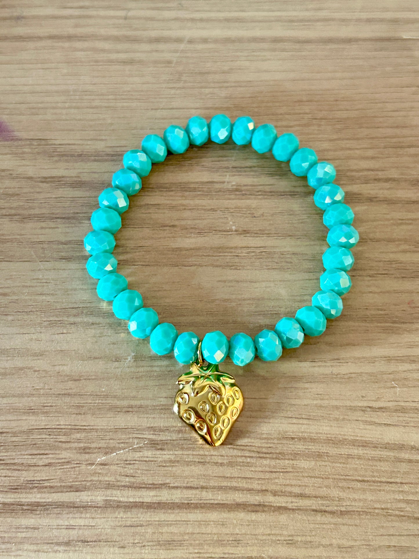8mm Glass Beads Charm Bracelet