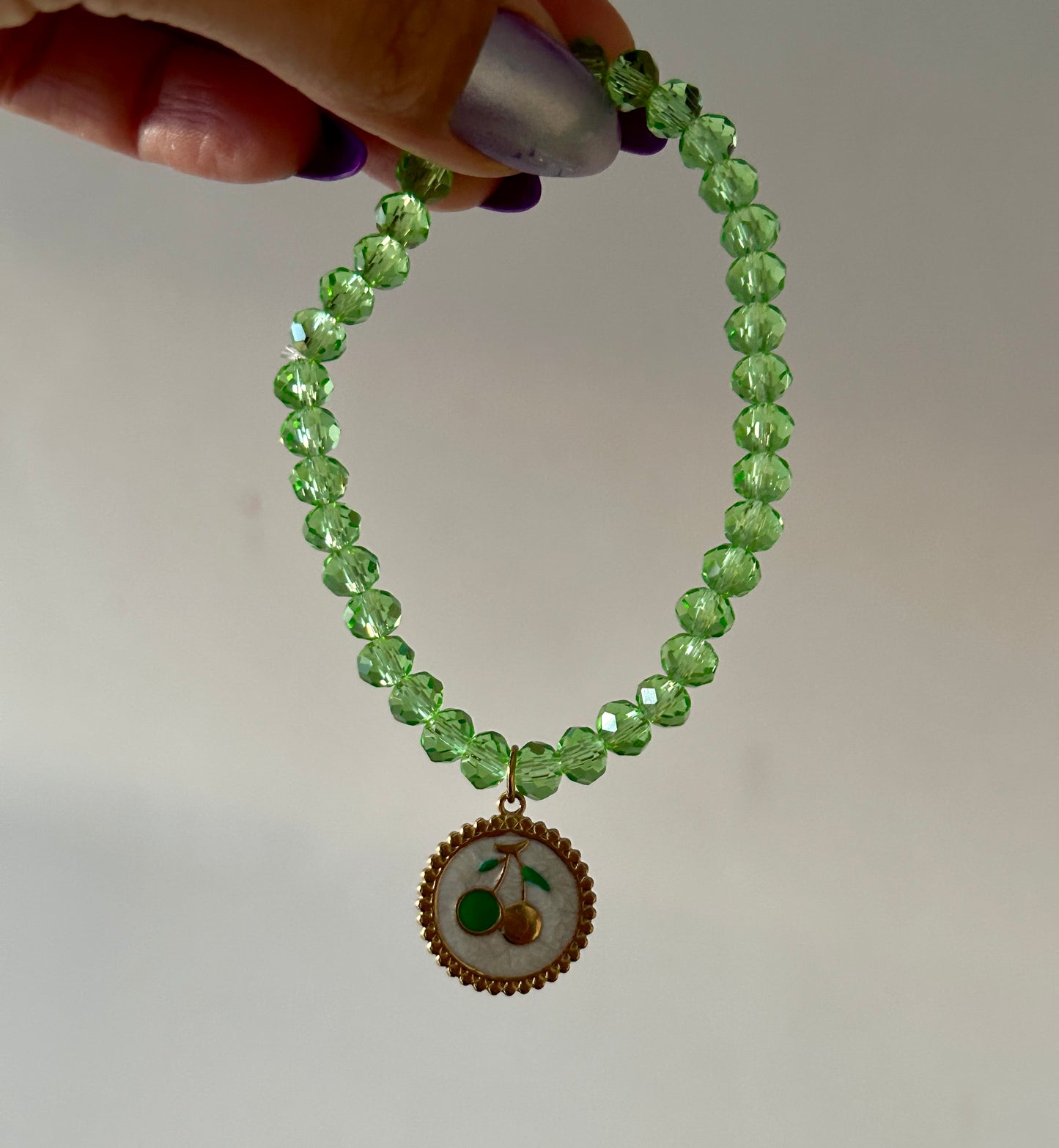 6mm Glass Beads Charm Bracelet